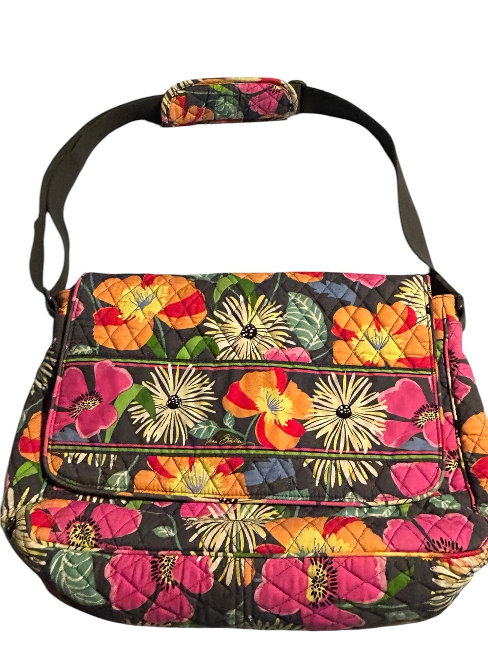Vera Bradley Floral Quilted Crossbody Bag - Pink, Orange, Yellow, Green